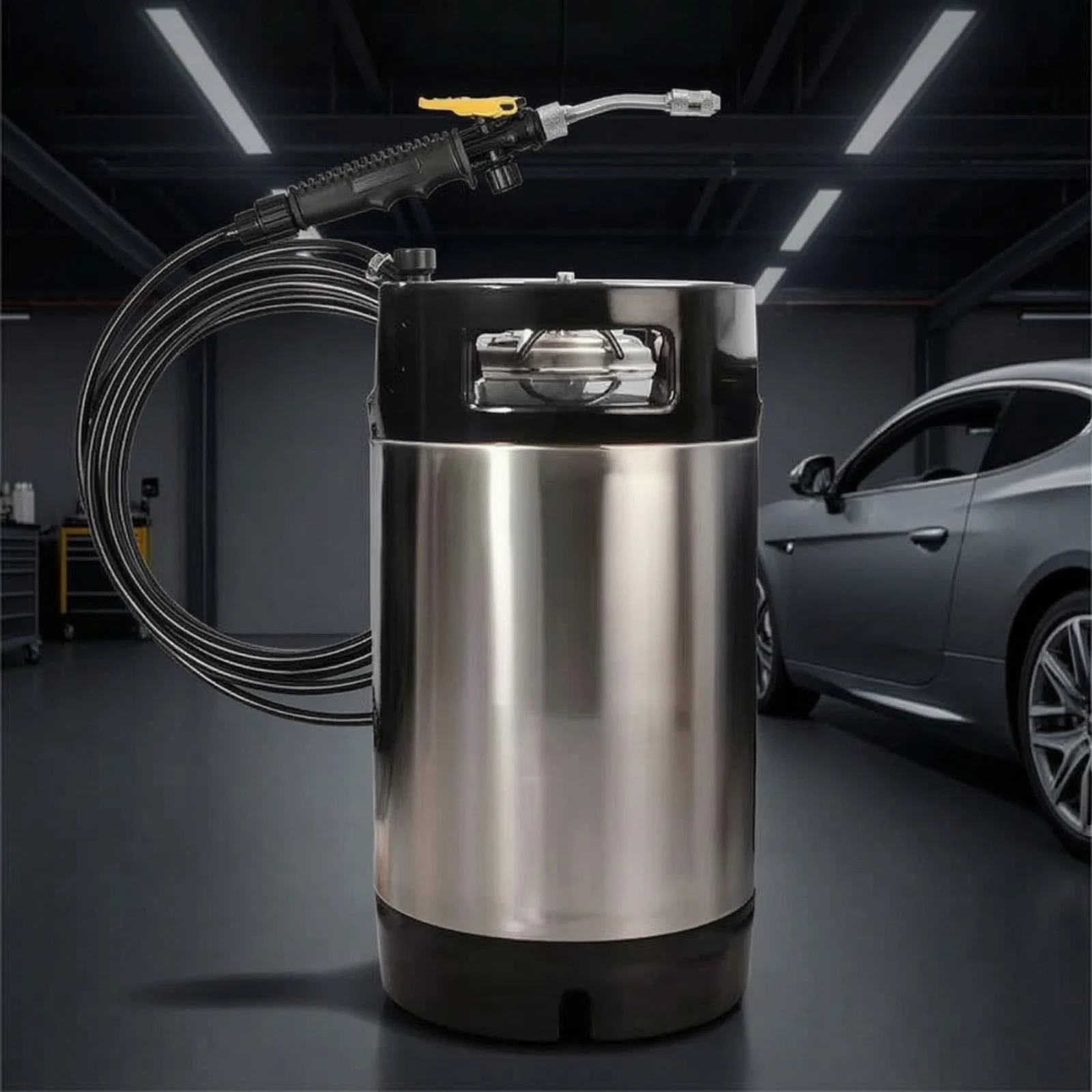 Pressure Tank Sprayer Long-Lasting Stainless Steel Sprayer Quick-Connect Flexible for Detailers, Car Washing, Window Cleaning
