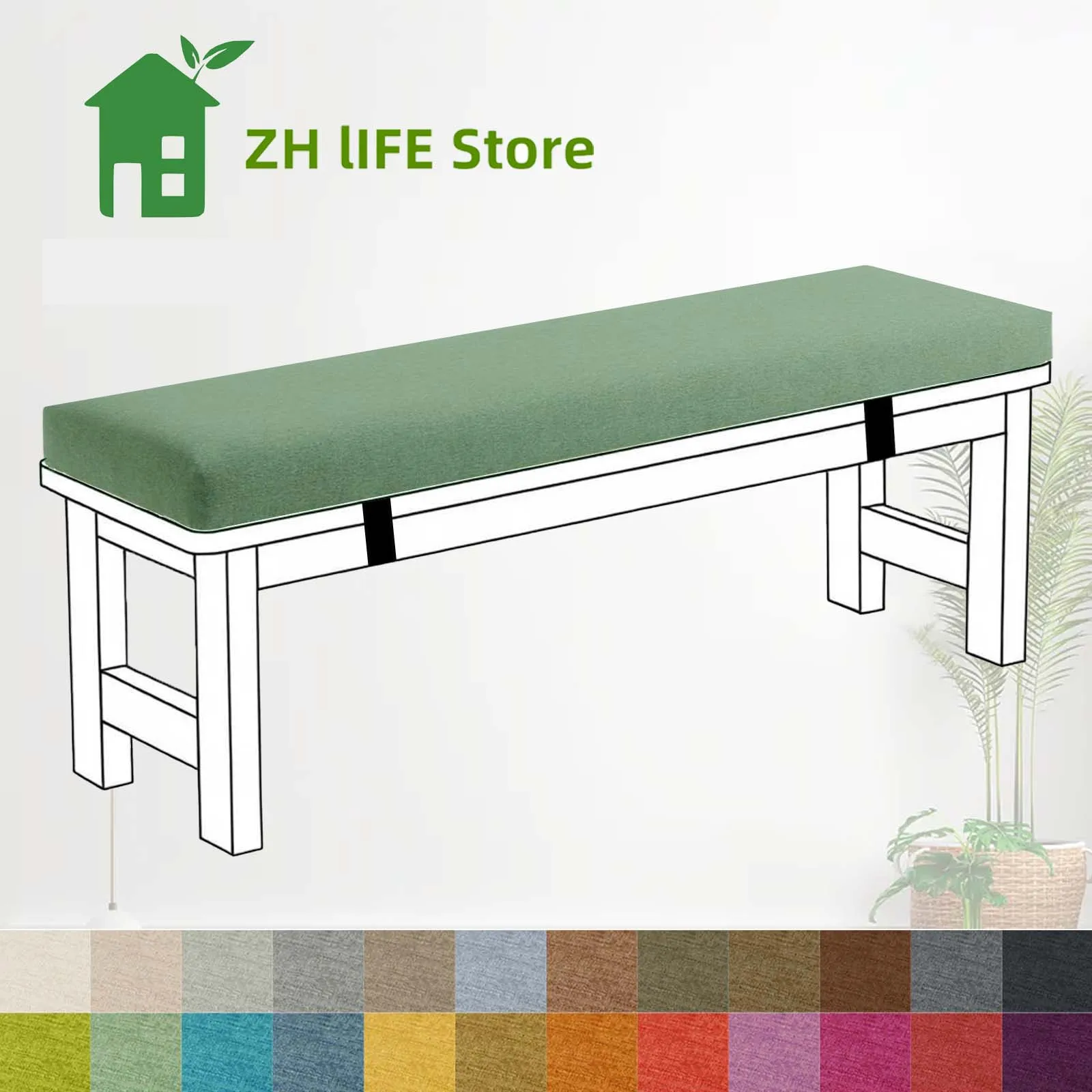 3cm Custom Bench Cushions With Buckles Piano Chair Seat Pad Long Mattress Decorative Garden Shoe Box Bay Window Swings Pillow