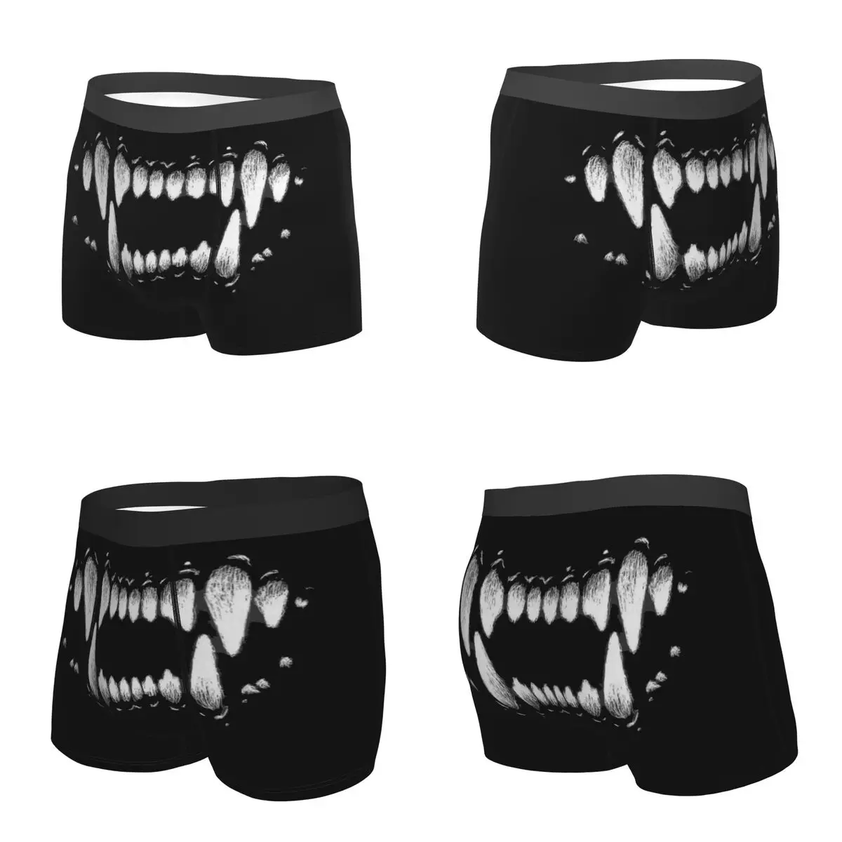 Boxer Underpants Shorts Wolf Teeth Panties Men Ventilate Underwear for Homme Man Boyfriend Gift