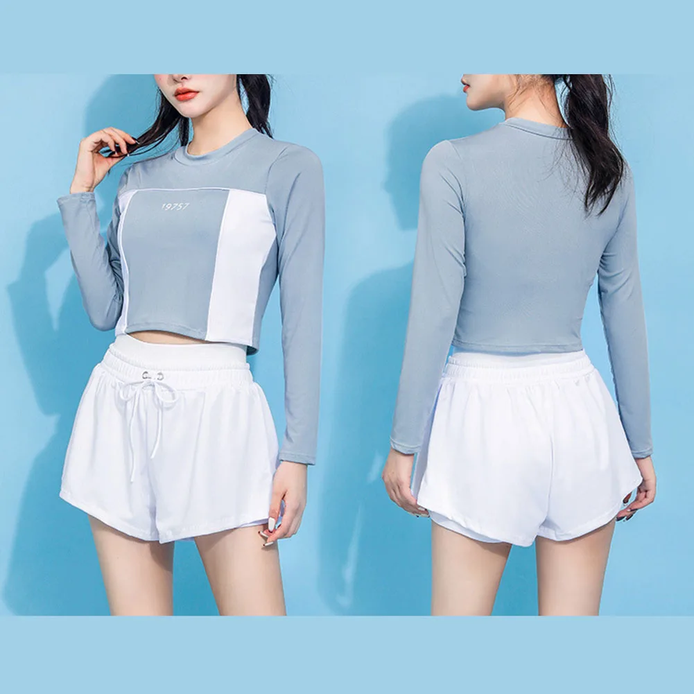 

Comfort Focused Women's Long Sleeve and Shorts Ensemble for All Day Wear with Soft Touch Fabric and Uncomplicated Silhouette