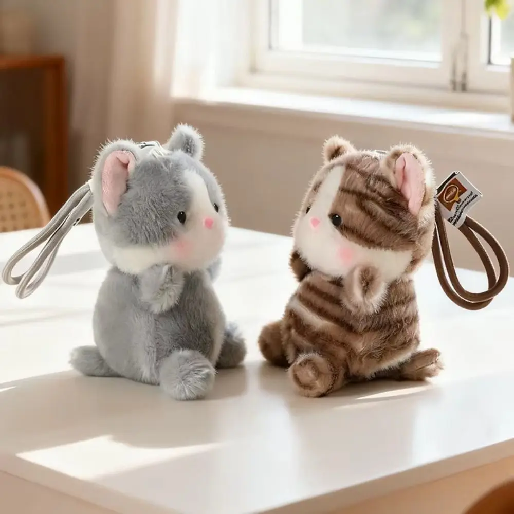 Cute Kitten 15cm Cat Keychain Fluffy Soft Cat Stuffed Keychain Super Soft 4 Color Designs Kitten Pendant Gift