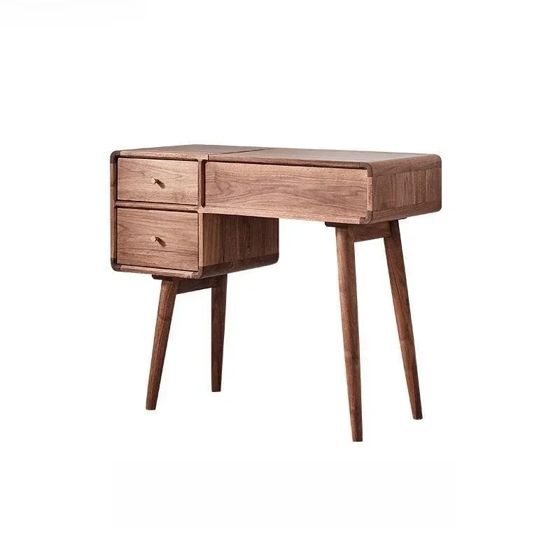 

North American black walnut solid wood flip dresser desk integrated simple modern bedroom Nordic dressing table computer table