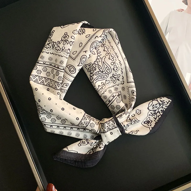 

70% Cotton 30% Silk Scarf Premium Hairband Women Luxury Shawl Wraps Bandana Handkerchief Scarves Femme Outdoor Accessory