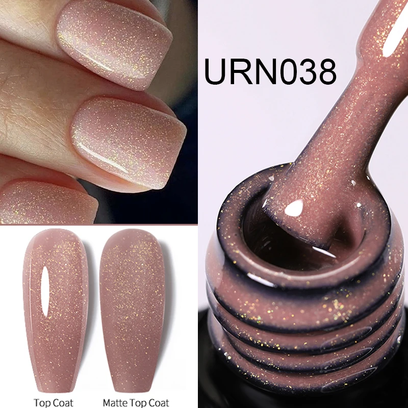 UR SUGAR Pink Glitter Gel smalto per unghie Aurora Nail Art Manicure vernice Semi permanente Soak Off Gel UV LED Top Coat Base Gel