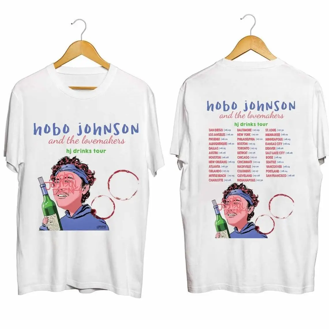 

Рубашка Hobo Johnson - Hobo Johnson Inks Tour 2024, подарок для фанатов