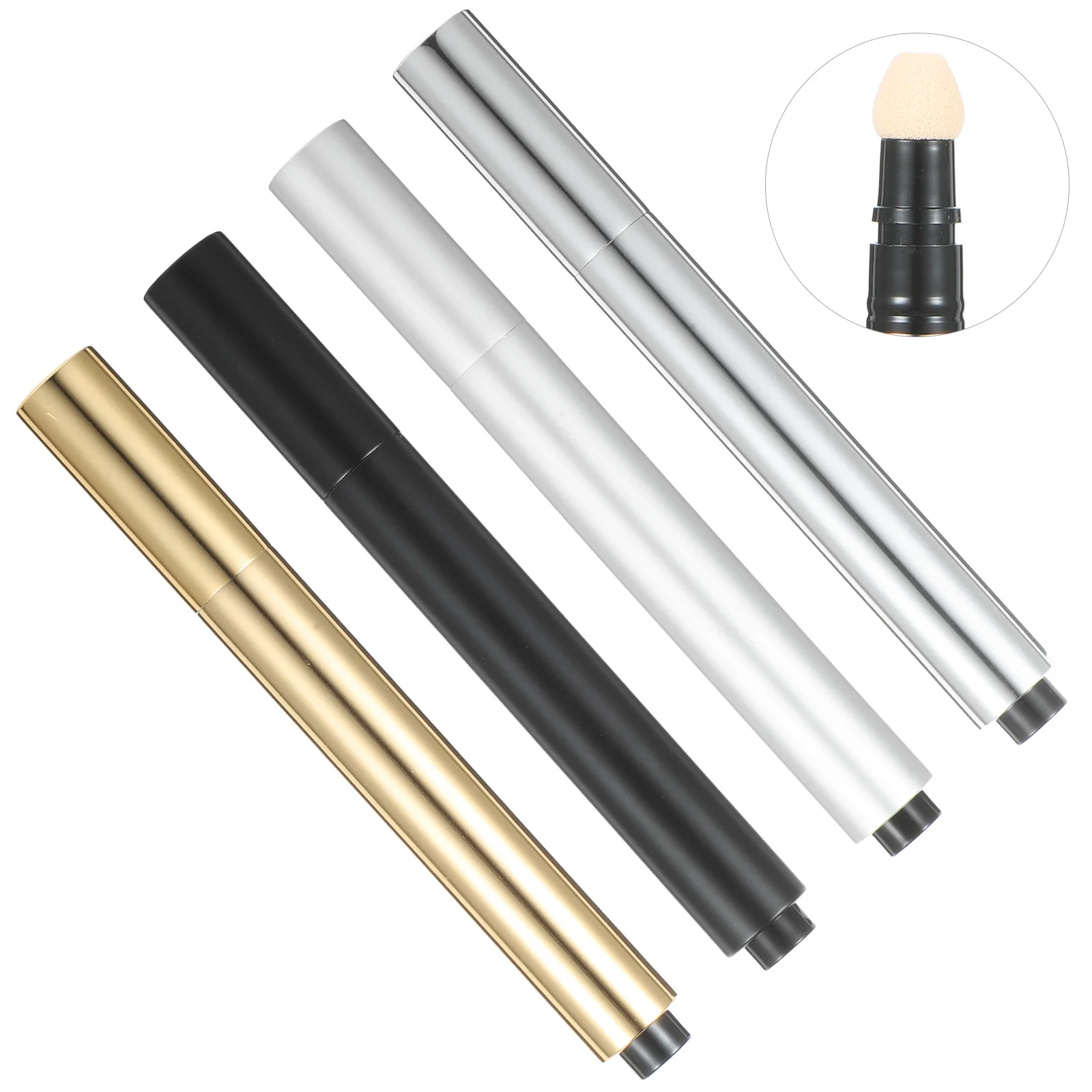 

4 PCS Press Pen Empty Concealer Tube Liquid Foundation Makeup Pressing Sample Dispenser DIY Cosmetics