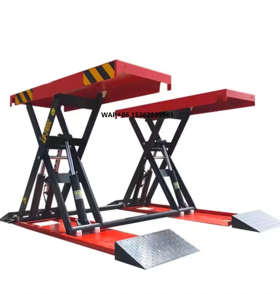 Portable Electric Scissor Lift Hydraulic Garage Car Jack 1.2-1.6m Mid-Position CE Certified Lifting Capacity 4000kg