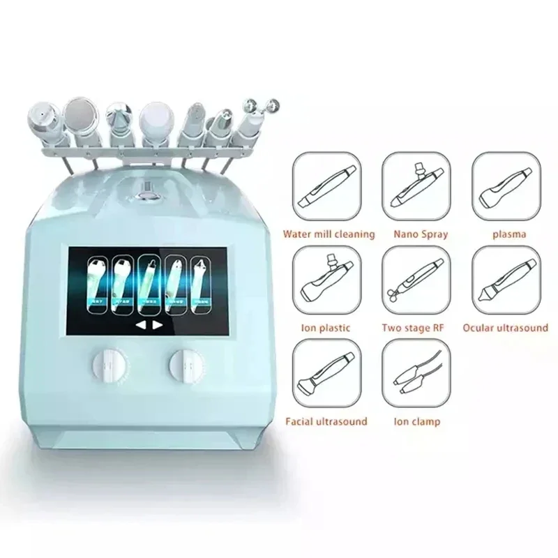 8 in 1 Hydro Water Oxygen Jet Peel Machine Ance Pore Cleaner Facial Massage Exfoliating Skin Whitening Skin Care Device