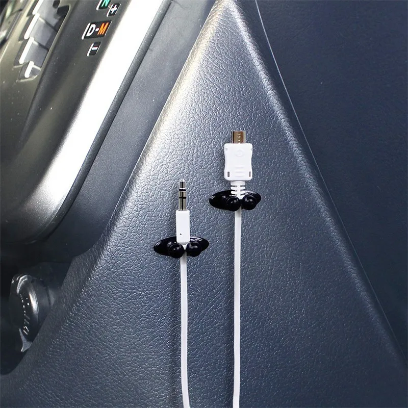 Soporte de Cable para teléfono móvil, organizador de Clip para salpicadero de coche, abrazadera de gestión de línea de Cable de cargador, accesorios de Interior de coche, fijador de Cable