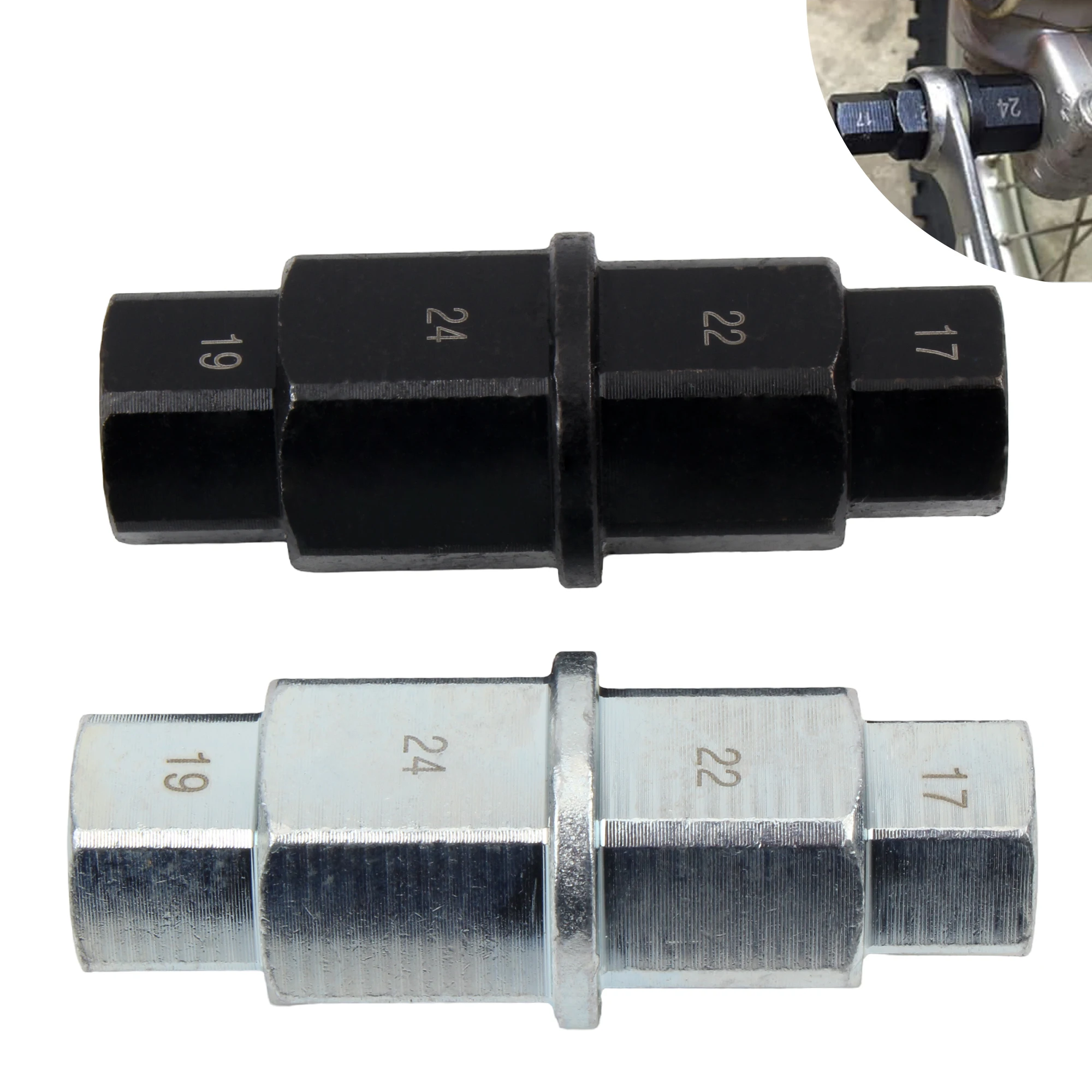 17 19 22 24mm Motorcycle Sleeve Repair Spanner 4 In 1 Universal Hex Axle Tool Hex Wrench Removal Tool Aluminum Accessories