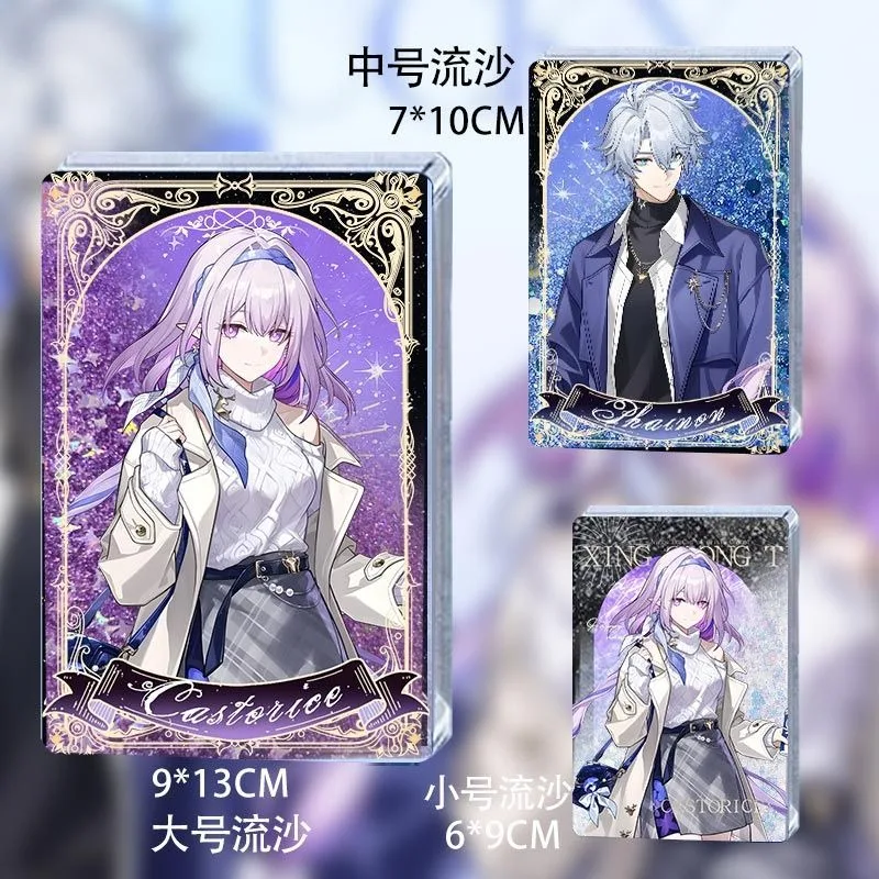 

2025 Honkai: Star Rail X Luckin Coffee Castorice Phainon Косплей Акриловый струящийся песок Маджонг Сувенирный подарок на складе