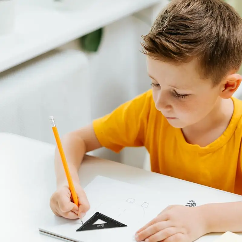 سبائك الألومنيوم قياس حاكم مجموعة ، أدوات الرسم الهندسي ، قابلة لإعادة الاستخدام الرياضيات أداة ، 4 قطعة