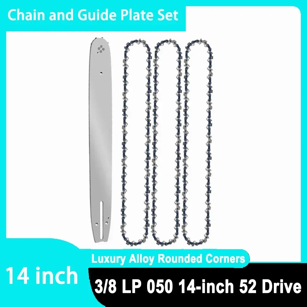 

14" Chainsaw Chain Powerful 14-inch Saw 52 Link Alloy Chain 3/8"LP Pitch 0.050" Guide Tooth Rounded Head for Smooth Woodcutting