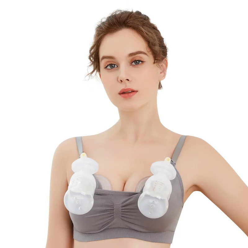 Hands-free bra for breast-feeding underwear after delivery without steel ring thin buckle hanging breast pump milking underwear