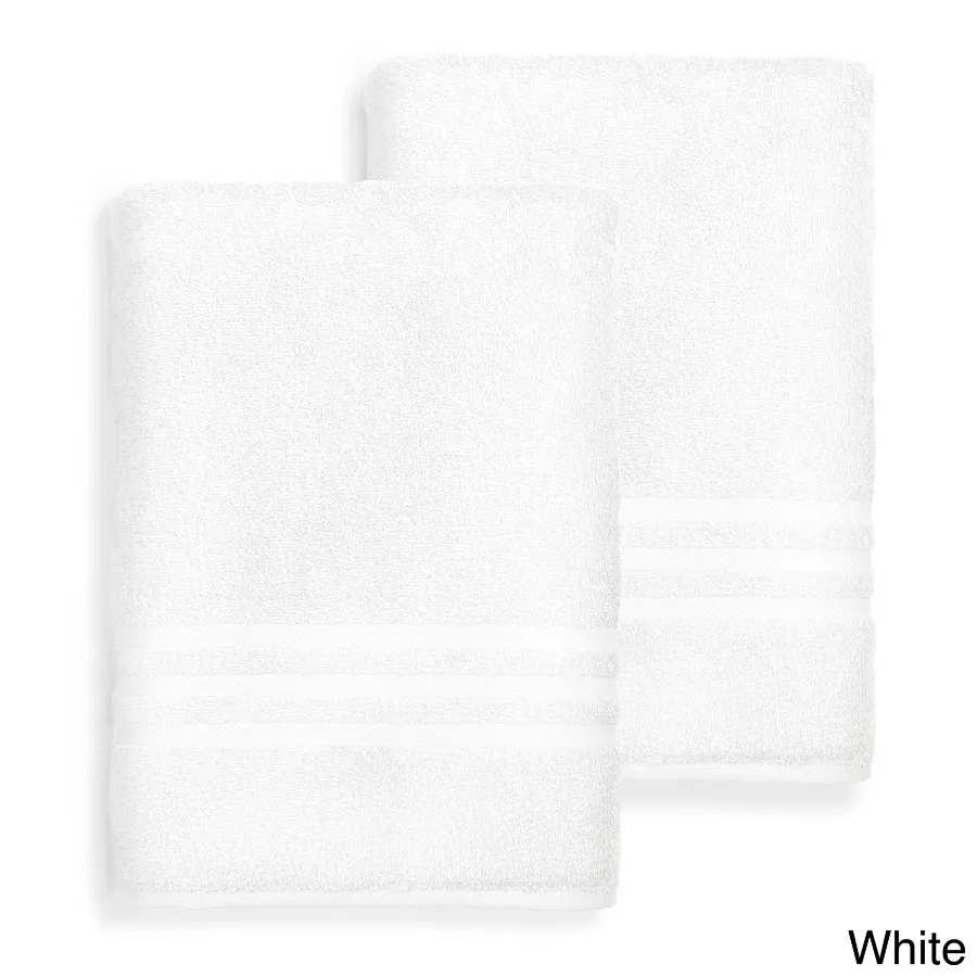 Authentic Hotel and Spa Omni Turkish Cotton Terry Oversized Bath Sheet Towels Set of 2 White