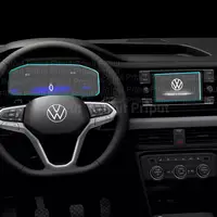 Película protectora de pantalla de vidrio templado para Volkswagen Taos 2022, protector de tablero de instrumentos de pantalla de navegación GPS para radio de coche