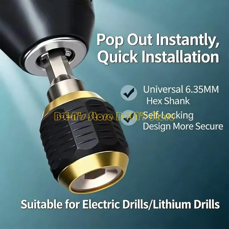 Y1AD Electric Drill Driver Conversion Rod Hexagonal Shank Extension Rod with Popping Up for Easy Drill Driver Tool Change