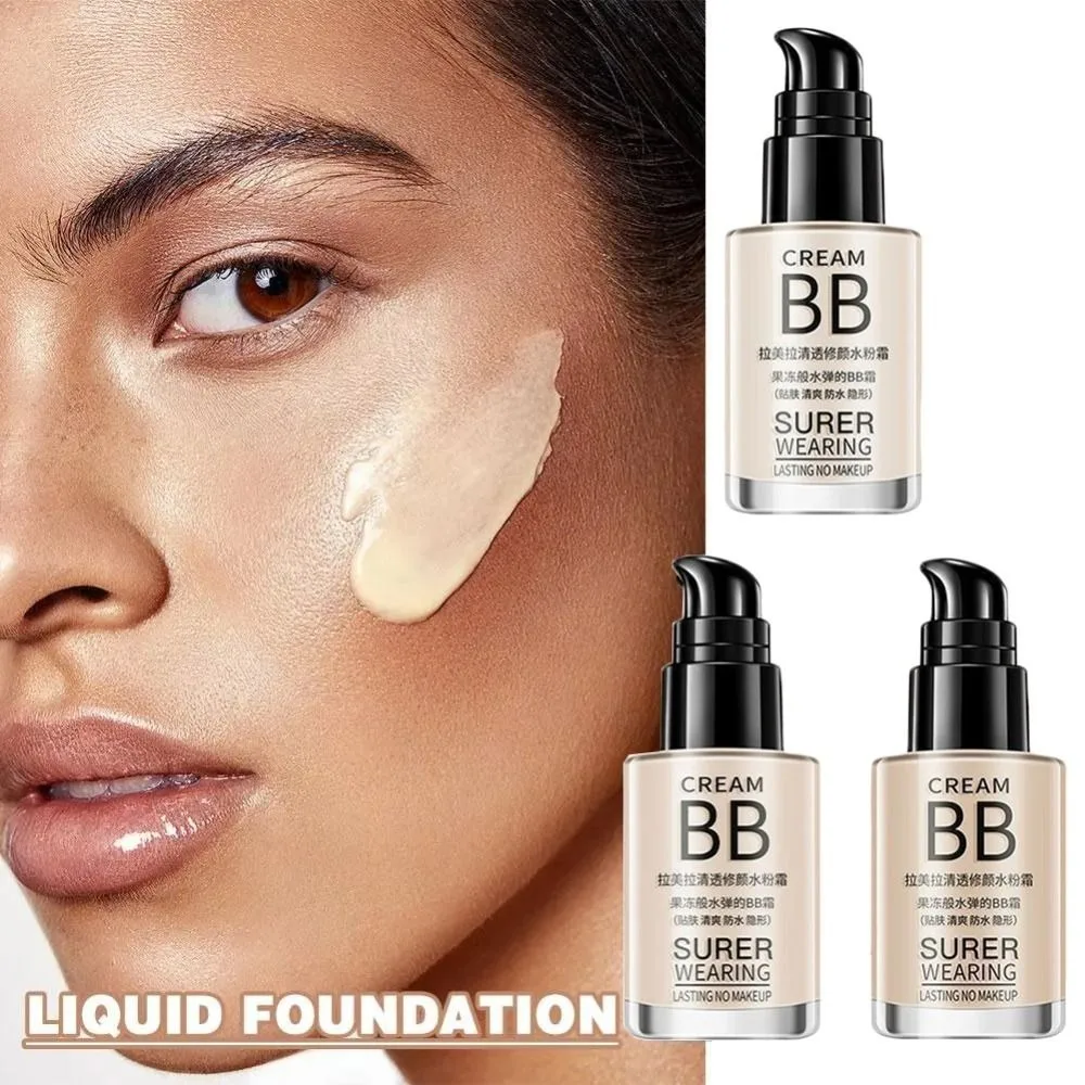 メイクアップツール 3色マットリキッドファンデーション 防水 長持ち フェイスベース リキッドオイルコントロール フェイシャルクリーム マットコンシーラー