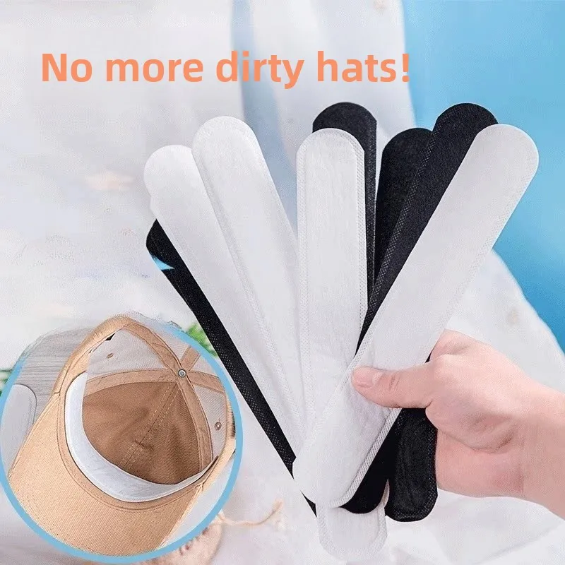 Disposable Sweat Absorbent Patch Cap Inner Sweatproof Pad Necktie Cotton Material Unisex Spring Season Casual Style Hat Acces...