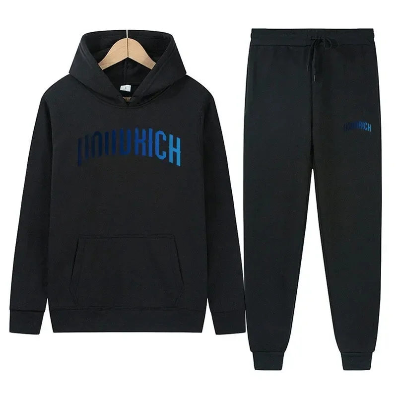 Setelan Sweatshirt Sporty Pria dan Wanita dengan Cetakan Huruf Musim Gugur/Dingin 2025 - Klasik, Retro, Nyaman dan Serbaguna