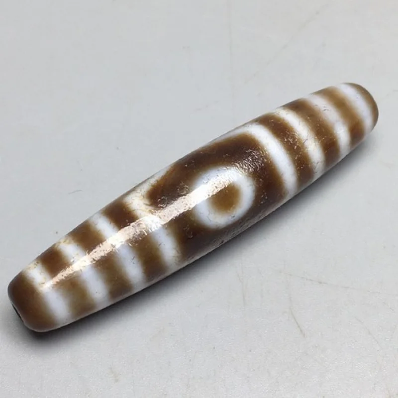 فريد ماجيك العقيق التبتي القديم نمط حدوة الحصان ثلاثي العيون الطوطم dZi حبة *