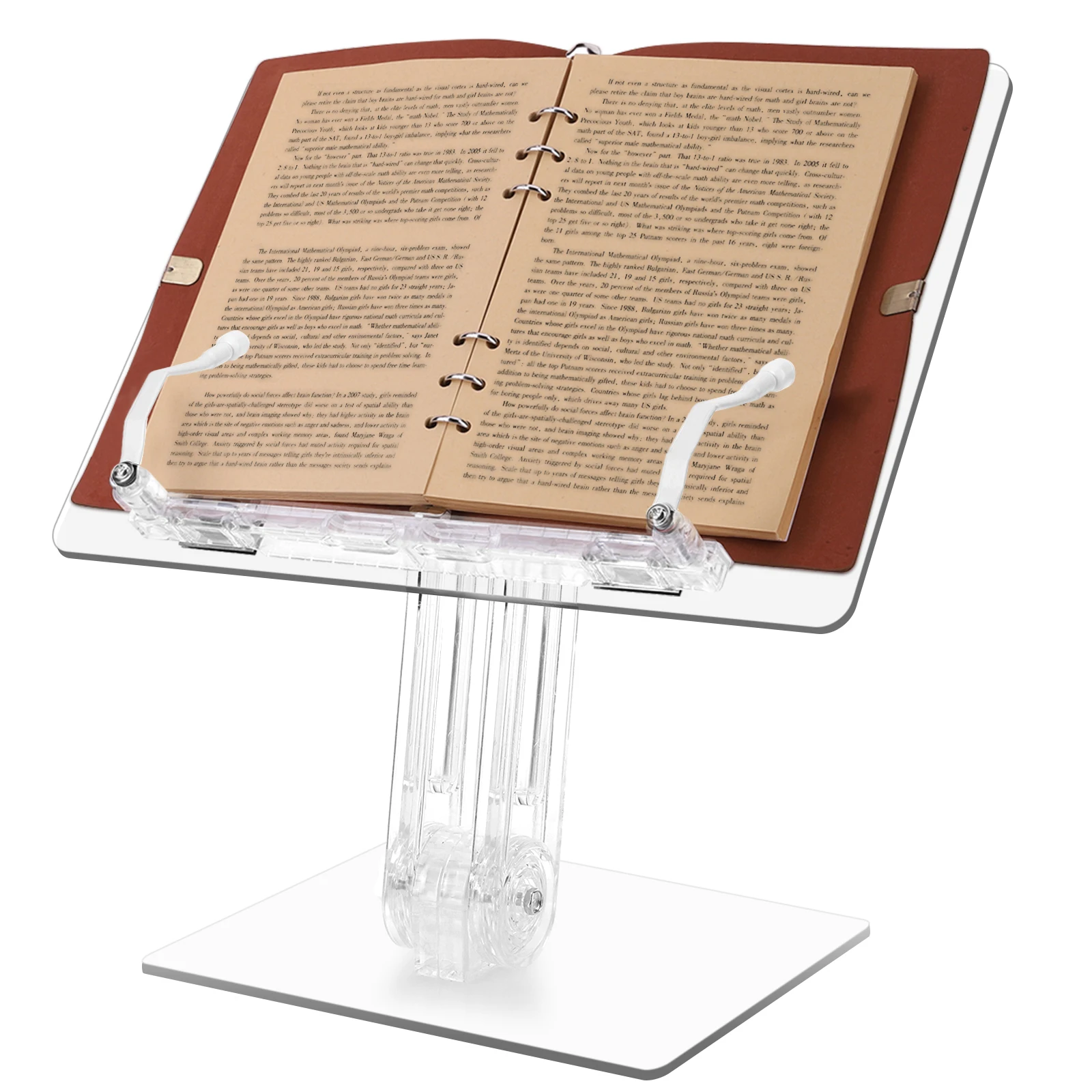 

Acrylic Tablet Stand 180° Rotation Liftable Reading Book Holder Adjustable Swivel Tablet Stand for iPad Book Desktop Holder