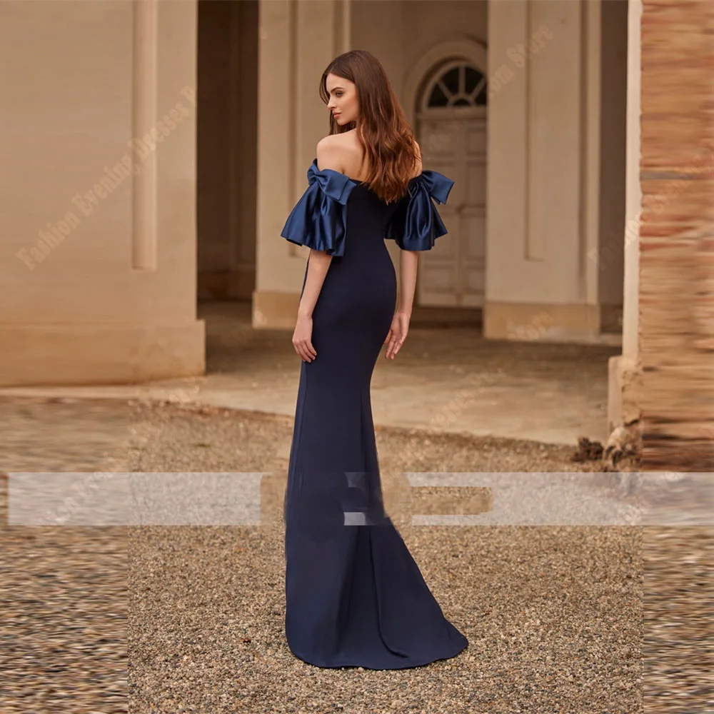 Off The Shoulder Satin Women Evening Dresses Sexy Sleeveless High Fork Prom Gowns Fascinating Backless Mopping Length Robes 2025