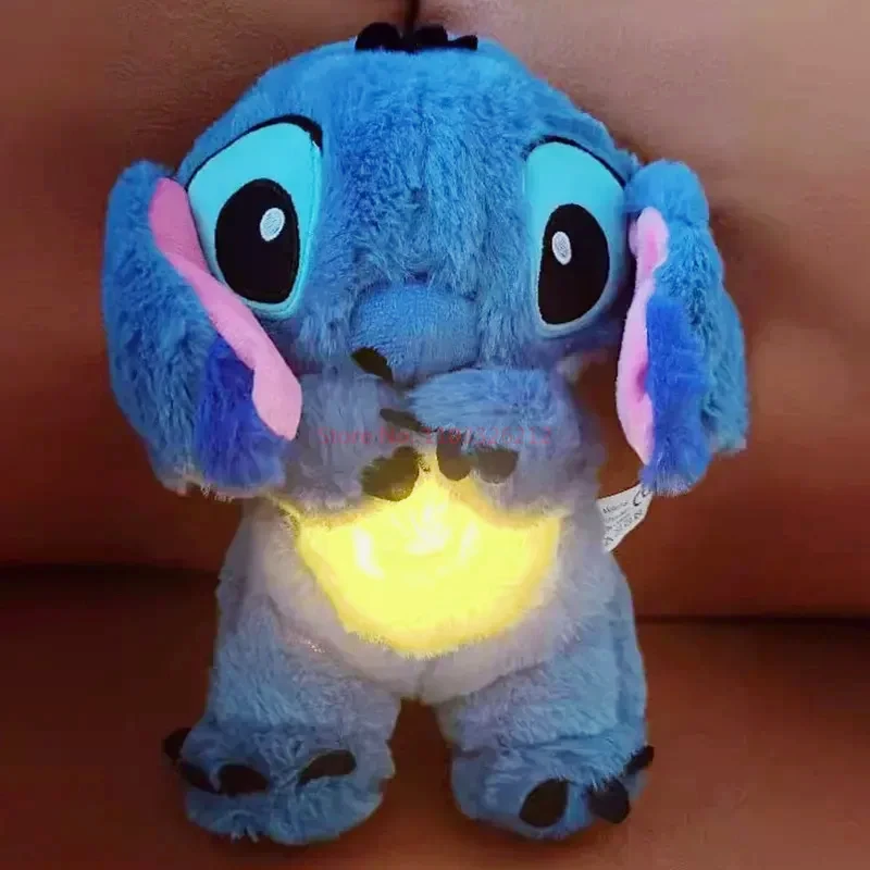 Authentic Stitch Disney Breathe Led Music Plush Doll Ears Can Move.Action Figure Lilo Stitch Doll Baby Sleeping Accompany Toy