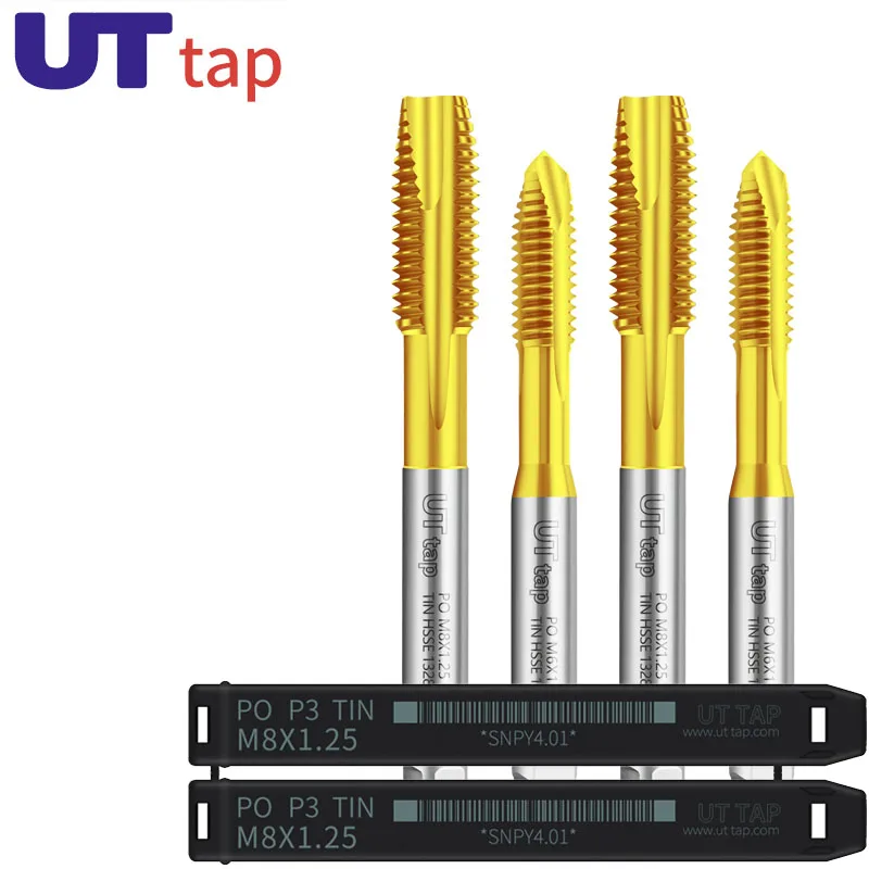 UT TAP HSSE Metric Spiral Pointed Taps with Tin Coated M1M2M2.5M3M4M5M6 X0.25 0.4 0.35 0.7 0.5 0.3 0.2 1 Screw Fine Thread Taps