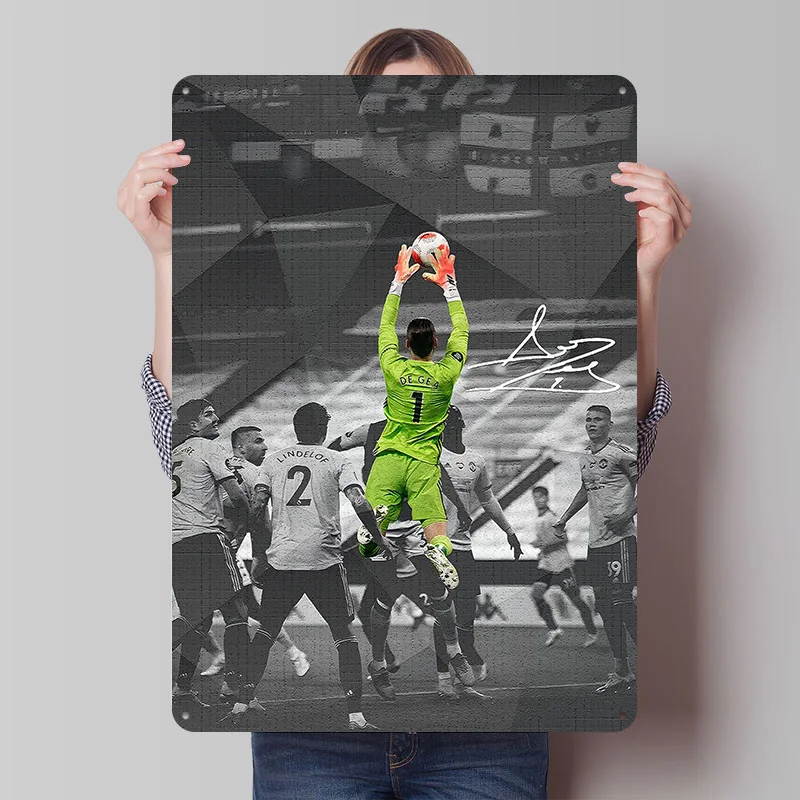 De Gea Save Metal Sign Wall Art Poster Gaming Room Decoration At Home Football Tin Signs for Home Decoration Posters on the Wall