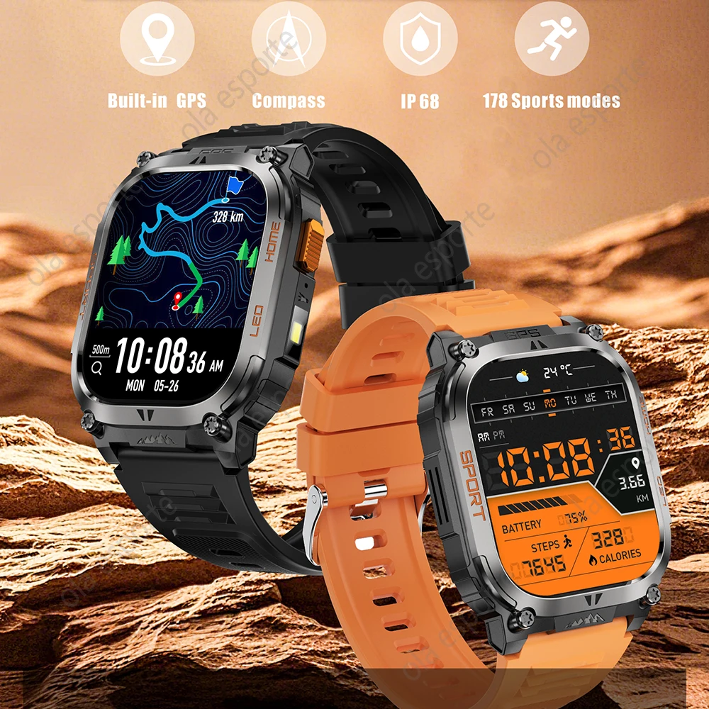 New GPS Smart Watch Men 2.01inch HD Large Screen Compass Smartwatches Heart Rate Bluetooth Call Sports Health Tracekr Smartwatch