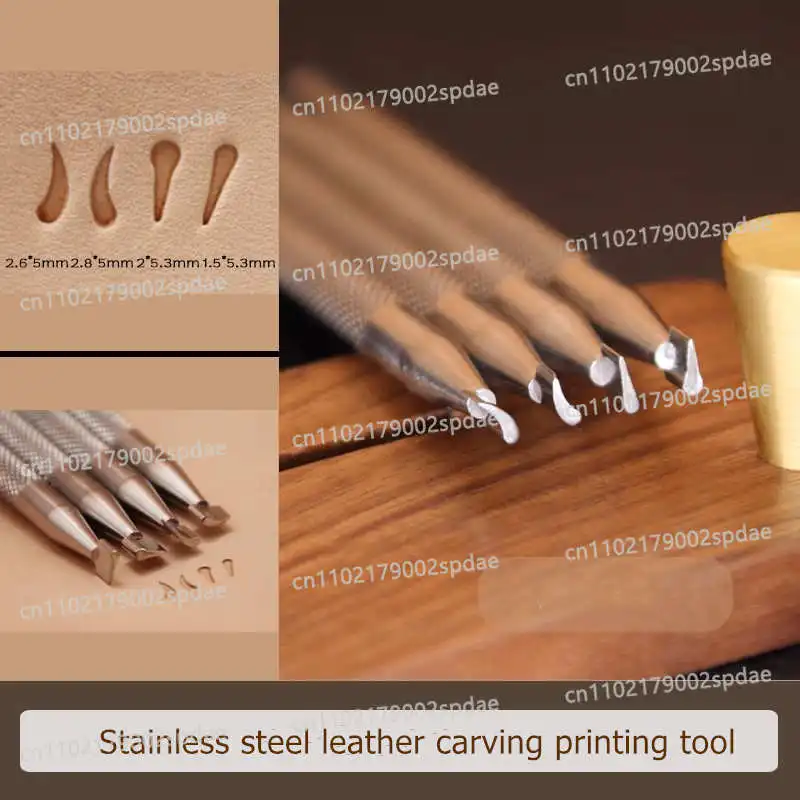Leaf Border Motif Leather Stamping Set 4Pc - 304 Stainless Steel Embossing Seal For Veg-Tanned Leather Craft DIY Tool Kit