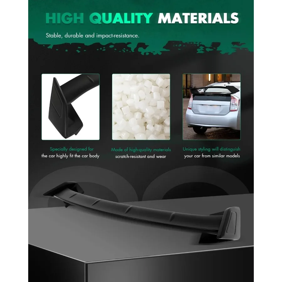 جناح سبويلر خلفي أسود غير لامع لسيارة تويوتا بريوس 20102015 و20122015 تويوتا بريوس المكونات يناسب تصميم الركيزة يعزز Ae #4