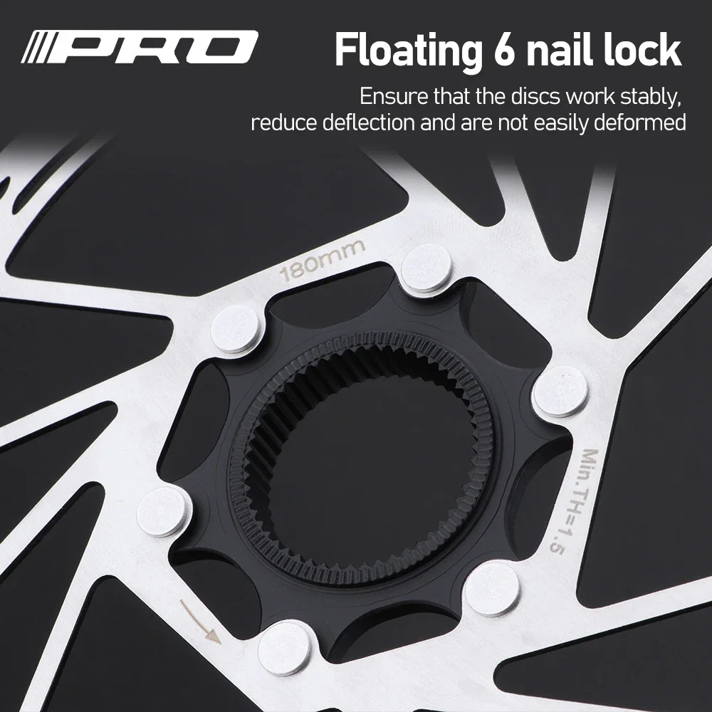 IIIPRO Bicycle Center Lock Disc Rotor bike brake rotor Strong heat dissipation floating rotor 140 160 180mm MTB/Road disc brake