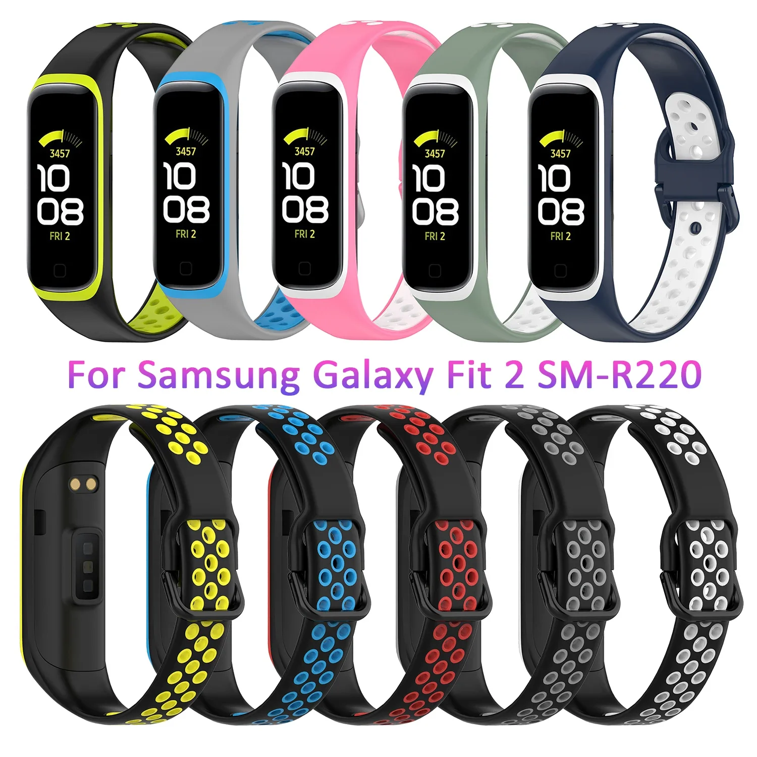 

Silicone Strap For Samsung Galaxy Fit 2 SM-R220 Replacement Wrist Band Bracelet For Samsung Galaxy Fit2 Correa Accessories