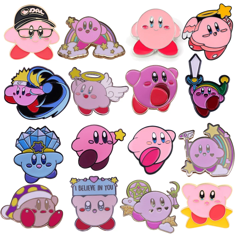 Classic Cartoon Game Pink Enamel Pins Lapel Pins for Backpack Brooches for Clothing Cute Badges Accessories Gifts for Friend