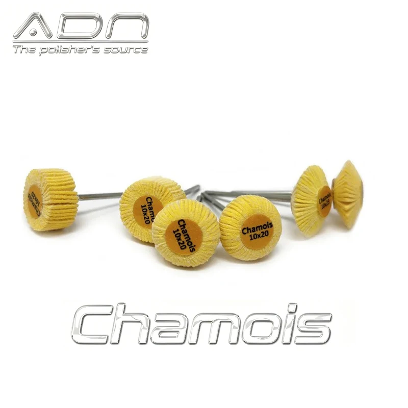 ADN 3M Chamois Buff Wheel 2.35mm Shank Diamond/Oval/Cylinder Shape for Gold Silver High Precision Polishing