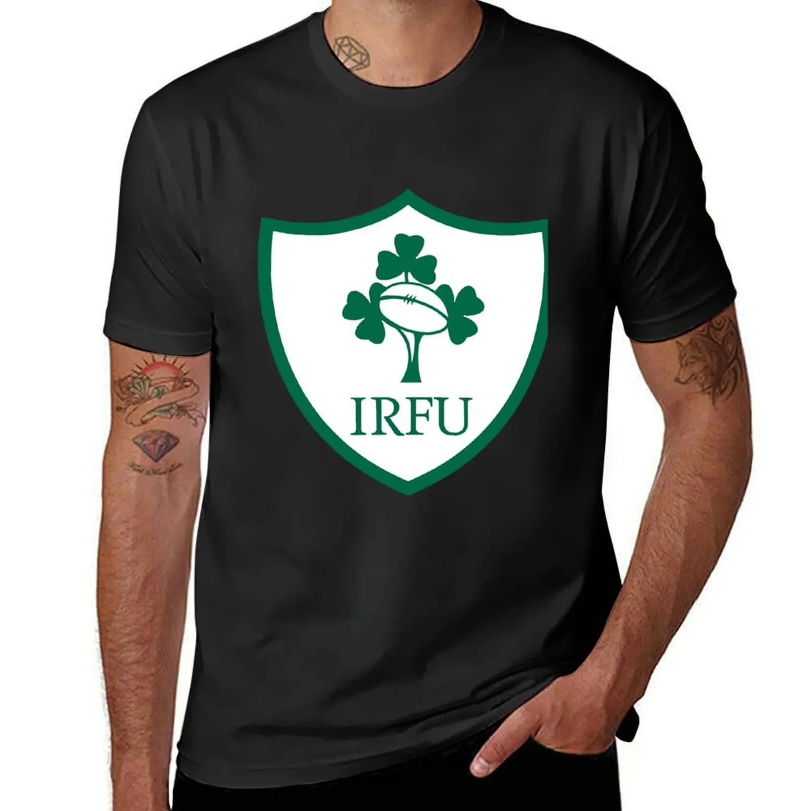 IRELAND IRFU-RUGBY -BADGES T-shirt plain vintage clothes oversized designer t shirt men