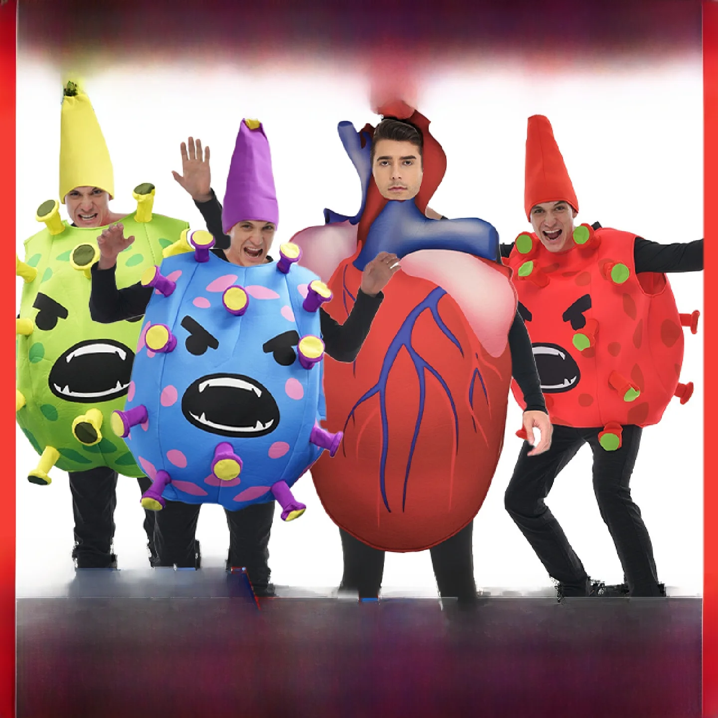 

Костюм для выступлений на Хэллоуин: Коронавирус, Covid-19, противоэпидемический, для сценических представлений, косплей, забавные наряды для театральных постановок