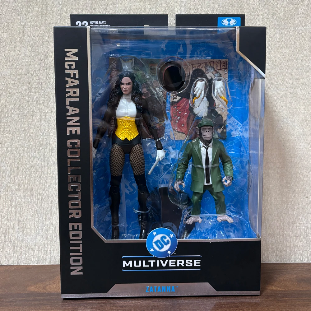 Figura de acción de 7 pulgadas de Zatanna de McFarlane Toys DC Multiverse con Detective Chimp, modelo de muñeca de colección McFarlane Classic DC