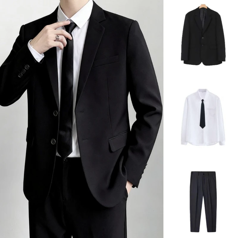 Men's Suit Set for College Students & Civil Servants Business Interview Formal Wear Blazer Jacket Spring Collection