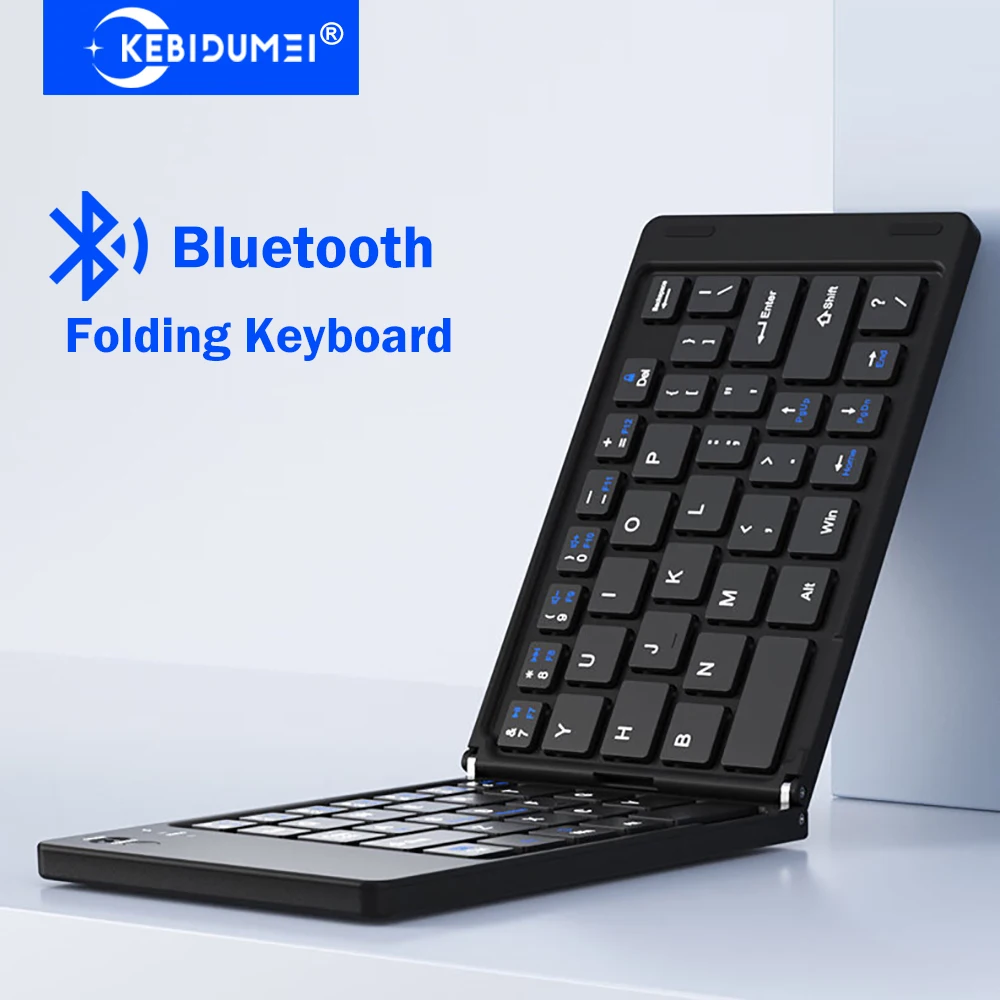 

KEBIDUMEI Portable Mini Folding Keyboard Rechargeable Bluetooth Keyboard Wireless Keyboard for Laptop iOS Android Windows