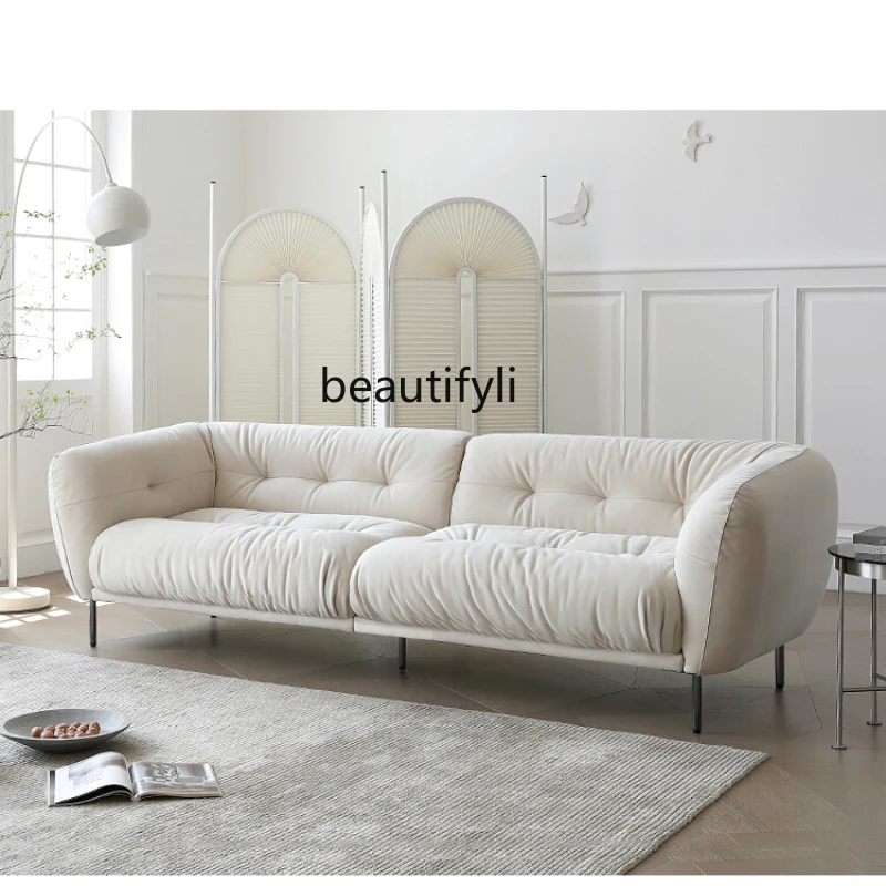 

Light French Cream Style Retro Modern Simple High-Leg Fabric Sofa