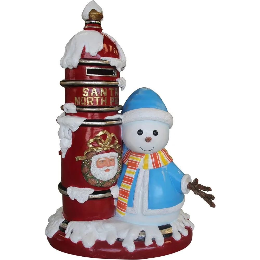 

4.5' Santa Mail Box With Snowman, Red, White, Blue