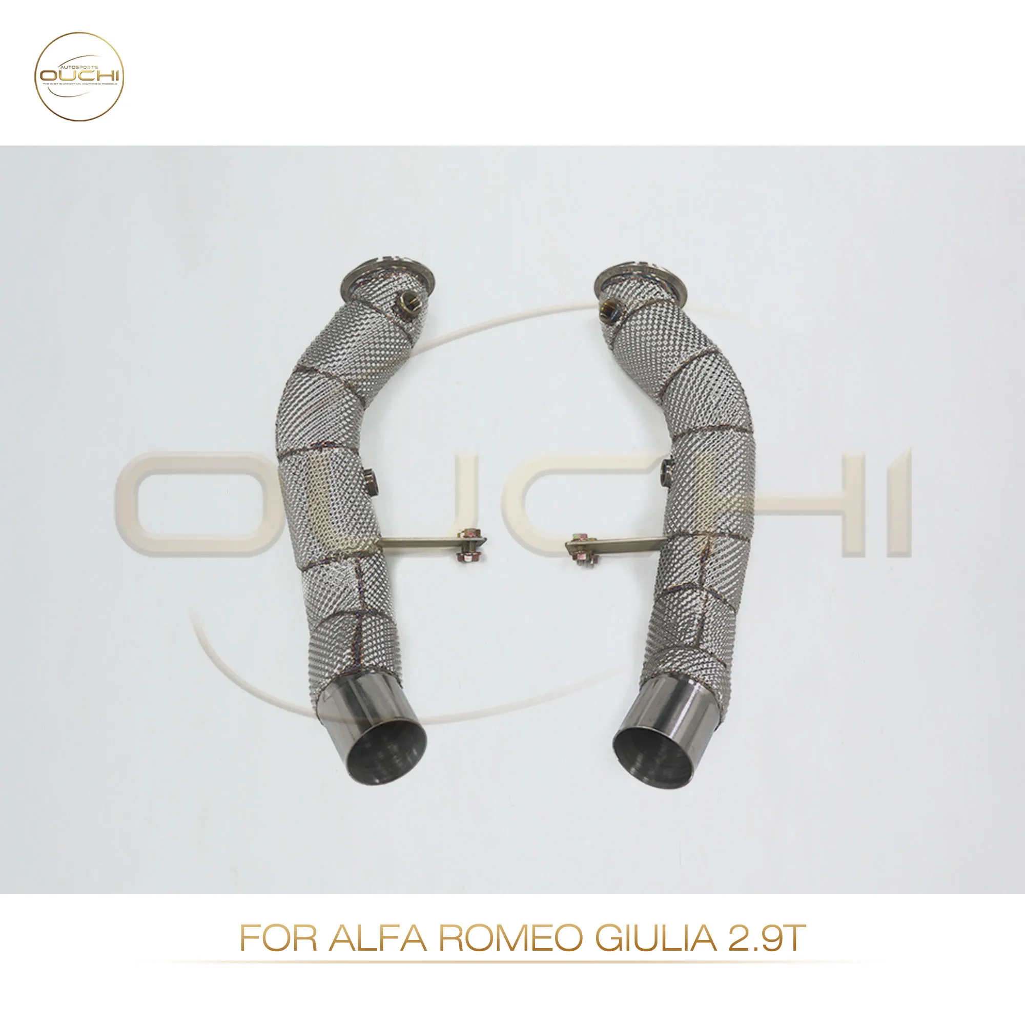 High performance downpipe for Alfa Romeo GIULIA 2.9T OUCHI Exhaust System Stainless Steel with heat shield car Accessories