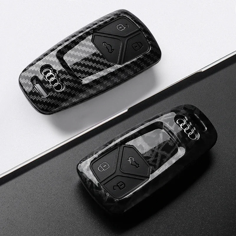 ABS Carbon Faser Auto Schlüssel Fall Abdeckung Für Audi A4 B9 A5 A6 8S 8W Q5 Q7 4M S4 S5 S7 TT TTS TFSI RS Schutz Shell Fob Zubehör