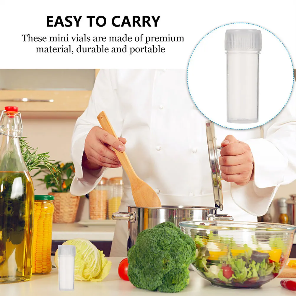 

120pcs Plastic Sample Bottles 5Ml Clear Small Vials Leak Proof For Pills Powder Granules Storage Dispensing Container