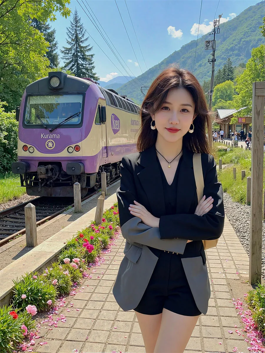 

Patchwork Loose Notched Blazers For Woman 2025 Clothes Women Youth Flaps Bowknot Stereoscopic Flowers Waisted Lady'S Lady Tender