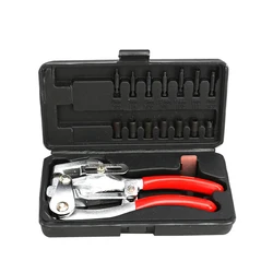 16PCS Hand-Held Punch Pliers Puncher Set For Aluminum Leather Carbon Steel Iron Plastic Hole Hand Tools Adjustable Depth