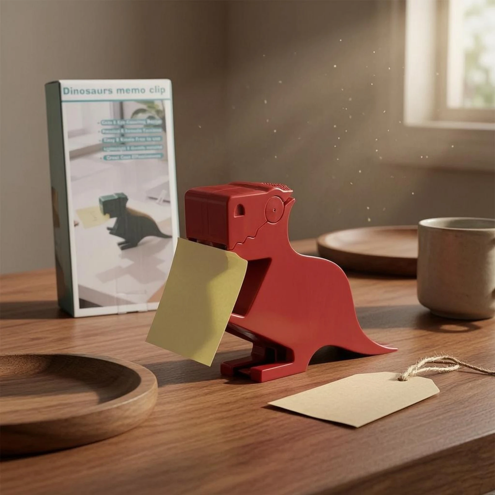 Desktop Dinosaur Figure Clip Cutout Body Dinosaur Memo Clip Paper Note Stand ABS Plastic Desk Accessory Matte Finish